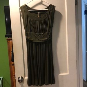 Olive green sleeveless dress